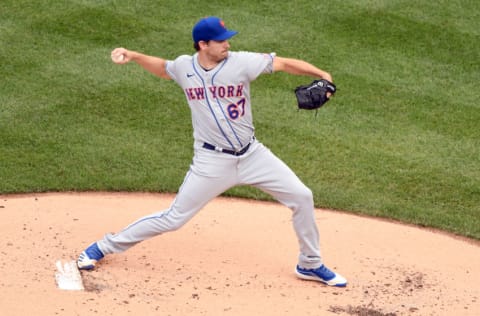 WASHINGTON, DC - SEPTEMBER 27: Seth Lugo #67 of the New York Mets pitches during a baseball game against the Washington Nationals at Nationals Park on September 27, 2020 in Washington, DC. (Photo by Mitchell Layton/Getty Images)