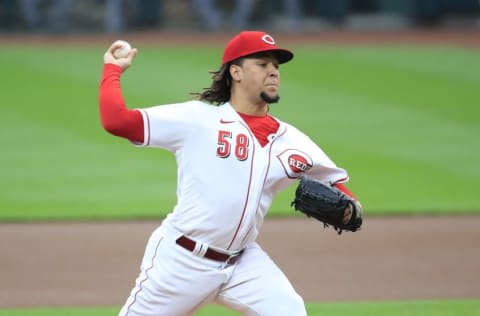 CINCINNATI, OHIO - SEPTEMBER 16: Luis Castillo #58 of the Cincinnati Reds throws a pitch against the Pittsburgh Pirates at Great American Ball Park on September 16, 2020 in Cincinnati, Ohio. (Photo by Andy Lyons/Getty Images)