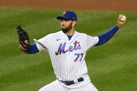 David Peterson #77 of the New York Mets (Photo by Sarah Stier/Getty Images)