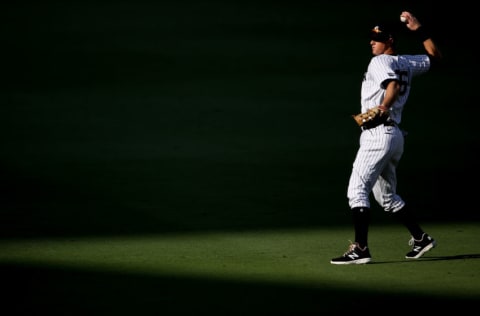 SAN DIEGO, CALIFORNIA - OCTOBER 07: DJ LeMahieu #26 of the New York Yankees warms up prior to Game Three of the American League Division Series against the Tampa Bay Rays at PETCO Park on October 07, 2020 in San Diego, California. (Photo by Christian Petersen/Getty Images)