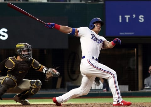 Derek Dietrich #32 of the Texas Rangers (Photo by Ronald Martinez/Getty Images)