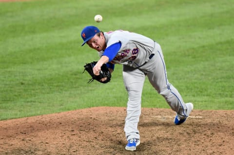 Justin Wilson #38 of the New York Mets (Photo by G Fiume/Getty Images)