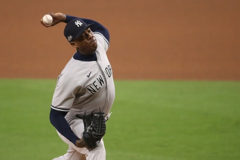 Relief pitcher Aroldis Chapman #54 of the New York Yankees (Photo by Christian Petersen/Getty Images)