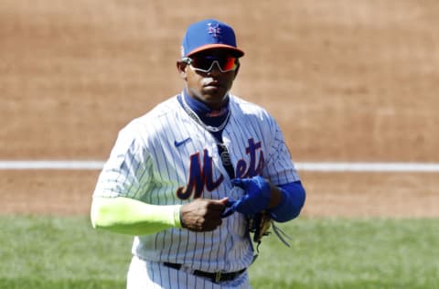 NEW YORK, NEW YORK - JULY 21: (NEW YORK DAILIES OUT) Yoenis Cespedes #52 of the New York Mets in action during an intra squad game at Citi Field on July 21, 2020 in New York City. (Photo by Jim McIsaac/Getty Images)