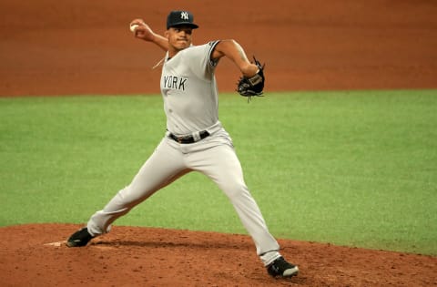 Albert Abreu #84 of the New York Yankees (Photo by Mike Ehrmann/Getty Images)