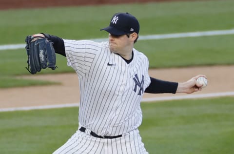 NEW YORK, NEW YORK - APRIL 05: Jordan Montgomery #47 of the New York Yankees pitches during the first inning against the Baltimore Orioles at Yankee Stadium on April 05, 2021 in the Bronx borough of New York City. (Photo by Sarah Stier/Getty Images)