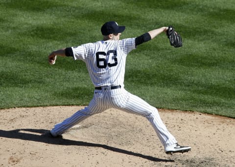 Lucas Luetge #63 of the New York Yankees (Photo by Jim McIsaac/Getty Images)