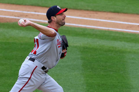 NEW YORK, NY - MAY 08: Pitcher Max Scherzer #31 of the Washington Nationals (Photo by Rich Schultz/Getty Images)