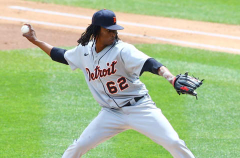 NEW YORK, NEW YORK - MAY 02: Jose Urena #62 of the Detroit Tigers pitches in the first inning against the New York Yankees at Yankee Stadium on May 02, 2021 in New York City. (Photo by Mike Stobe/Getty Images)