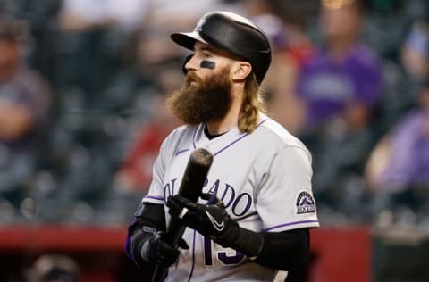 PHOENIX, ARIZONA - MAY 01: Charlie Blackmon #19 of the Colorado Rockies bats against the Arizona Diamondbacks during the MLB game at Chase Field on May 01, 2021 in Phoenix, Arizona. The Rockies defeated the Diamondbacks 14-6. (Photo by Christian Petersen/Getty Images)