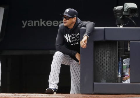 NEW YORK, NEW YORK – MAY 02: (NEW YORK DAILIES OUT) Manager Aaron Boone #17 of the New York Yankees (Photo by Jim McIsaac/Getty Images)