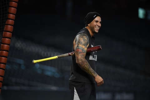 PHOENIX, ARIZONA – MAY 12: David Peralta #6 of the Arizona Diamondbacks takes early batting practice prior to a game against the Miami Marlins at Chase Field on May 12, 2021 in Phoenix, Arizona. (Photo by Norm Hall/Getty Images)