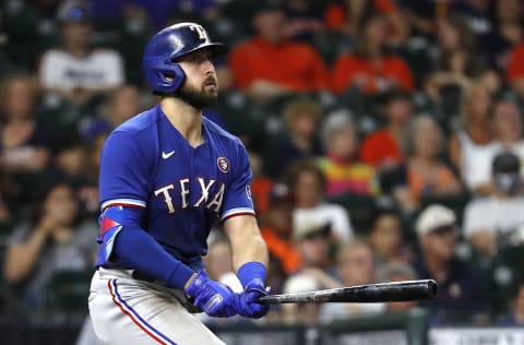 Joey Gallo #13 of the Texas Rangers (Photo by Bob Levey/Getty Images)