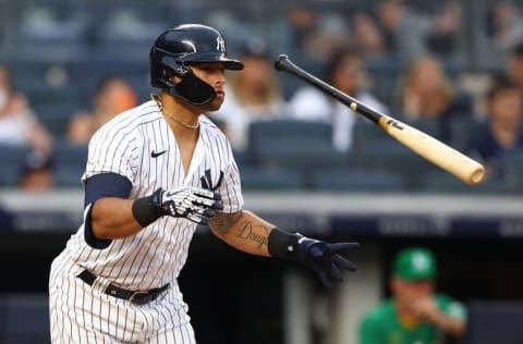 NEW YORK, NEW YORK - JUNE 18: Rougned Odor #18 of the New York Yankees in action against the Oakland Athletics at Yankee Stadium on June 18, 2021 in New York City. Oakland Athletics defeated the New York Yankees 5-3. (Photo by Mike Stobe/Getty Images)