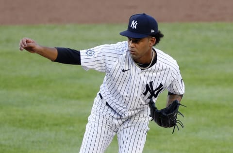 Deivi Garcia #83 of the New York Yankees (Photo by Jim McIsaac/Getty Images)