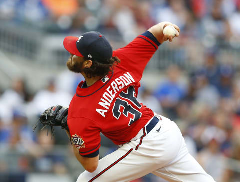 Pitcher Ian Anderson #36 of the Atlanta Braves (Photo by Michael Zarrilli/Getty Images)