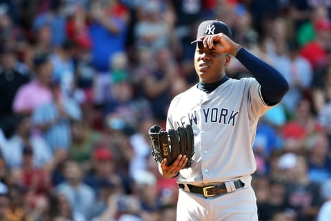 Aroldis Chapman #54 of the New York Yankees (Photo by Adam Glanzman/Getty Images)