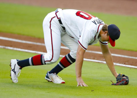 Mike Soroka #40 of the Atlanta Braves (Photo by Todd Kirkland/Getty Images)