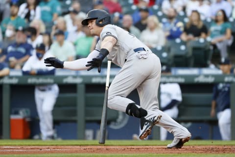 Luke Voit #59 of the New York Yankees (Photo by Steph Chambers/Getty Images)