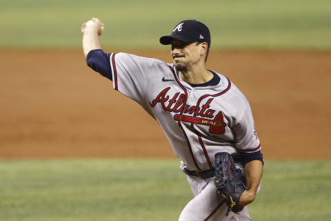 Charlie Morton #50 of the Atlanta Braves(Photo by Michael Reaves/Getty Images)