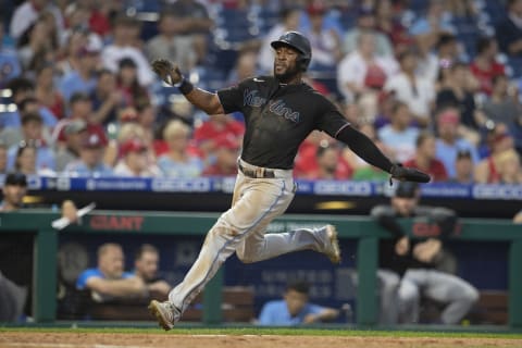 Starling Marte #6 of the Miami Marlins (Photo by Mitchell Leff/Getty Images)