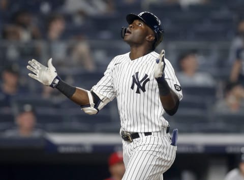 Estevan Florial #90 of the New York Yankees (Photo by Jim McIsaac/Getty Images)