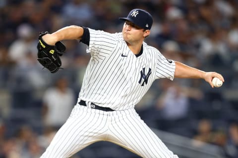 NEW YORK, NEW YORK – AUGUST 18: Zack Britton #53 of the New York Yankees pitches in the eighth inning against the Boston Red Sox at Yankee Stadium on August 18, 2021 in New York City. (Photo by Mike Stobe/Getty Images)