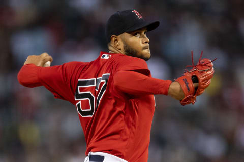 BOSTON, MA – SEPTEMBER 7: Eduardo Rodriguez #57 of the Boston Red Sox delivers a pitch during the first inning of a game against the Tampa Bay Rays on September 7, 2021 at Fenway Park in Boston, Massachusetts. (Photo by Billie Weiss/Boston Red Sox/Getty Images)