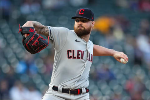 Logan Allen #54 of the Cleveland Indians (Photo by David Berding/Getty Images)