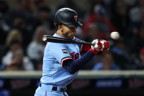 Andrelton Simmons #9 of the Minnesota Twins (Photo by David Berding/Getty Images)