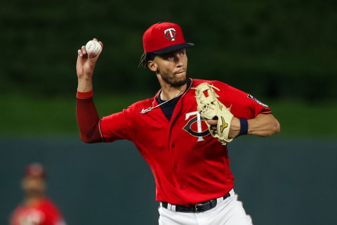 Andrelton Simmons #9 of the Minnesota Twins (Photo by David Berding/Getty Images)