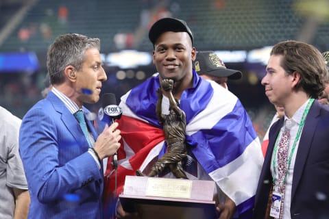 Jorge Soler #12 of the Atlanta Braves (Photo by Carmen Mandato/Getty Images)