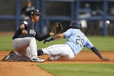 Oswaldo Cabrera #98 of the New York Yankees (Photo by Michael Reaves/Getty Images)