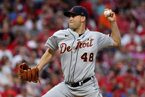 CINCINNATI, OHIO – SEPTEMBER 04: Matthew Boyd #48 of the Detroit Tigers throws a pitch during the first inning in the game against the Cincinnati Reds at Great American Ball Park on September 04, 2021 in Cincinnati, Ohio. (Photo by Justin Casterline/Getty Images)