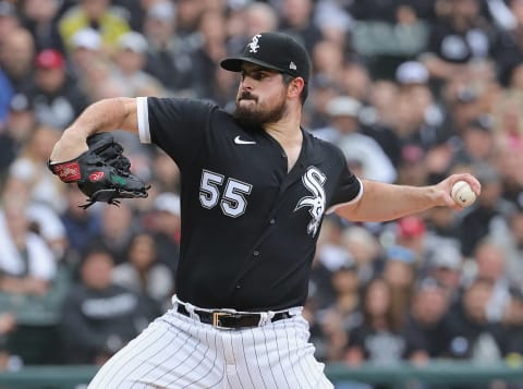 Starting pitcher Carlos Rodon #55 of the Chicago White Sox (Photo by Jonathan Daniel/Getty Images)