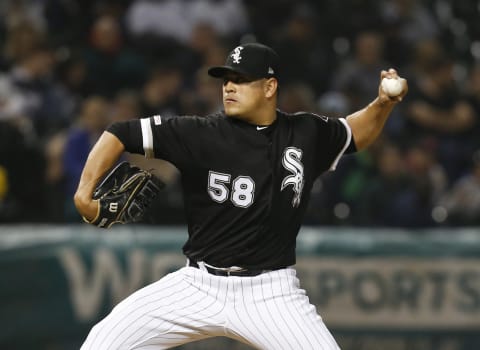 Manny Banuelos #58 of the Chicago White Sox (Photo by Nuccio DiNuzzo/Getty Images)