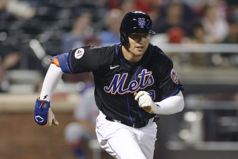 Brandon Nimmo #9 of the New York Mets (Photo by Sarah Stier/Getty Images)