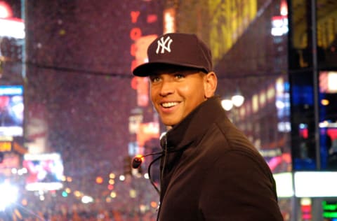 NEW YORK - DECEMBER 31: Baseball player Alex Rodriguez during NBC's New Year's Eve 2008 with Carson Daly in Times Square on December 31, 2007 in New York City. (Photo by Steven Henry/Getty Images)