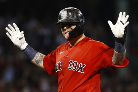 Christian Vazquez #7 of the Boston Red Sox (Photo By Winslow Townson/Getty Images)