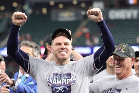 Freddie Freeman #5 of the Atlanta Braves (Photo by Carmen Mandato/Getty Images)