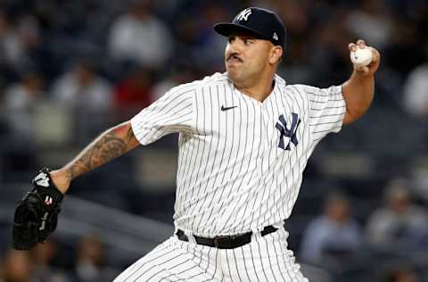 NEW YORK, NEW YORK - SEPTEMBER 20: Nestor Cortes Jr. #65 of the New York Yankees pitches during the second inning against the Texas Rangers at Yankee Stadium on September 20, 2021 in New York City. (Photo by Jim McIsaac/Getty Images)