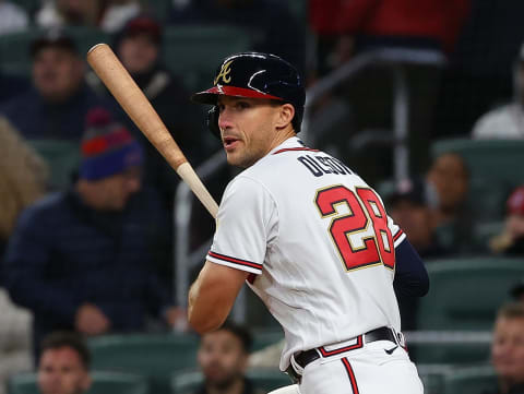 Matt Olson #28 of the Atlanta Braves (Photo by Kevin C. Cox/Getty Images)