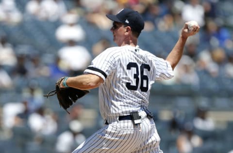 NEW YORK, NEW YORK - JUNE 23: Former New York Yankee David Cone participates during the teams Old Timer's Day prior to a game between the Yankees and the Houston Astros at Yankee Stadium on June 23, 2019 in New York City. (Photo by Jim McIsaac/Getty Images)