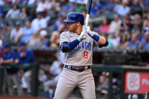 Ian Happ #8 of the Chicago Cubs (Photo by Norm Hall/Getty Images)