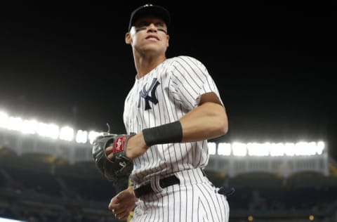 NEW YORK, NEW YORK - MAY 23: Aaron Judge #99 of the New York Yankees in action against the Baltimore Orioles at Yankee Stadium on May 23, 2022 in New York City. The Orioles defeated the Yankees 6-4. (Photo by Jim McIsaac/Getty Images)