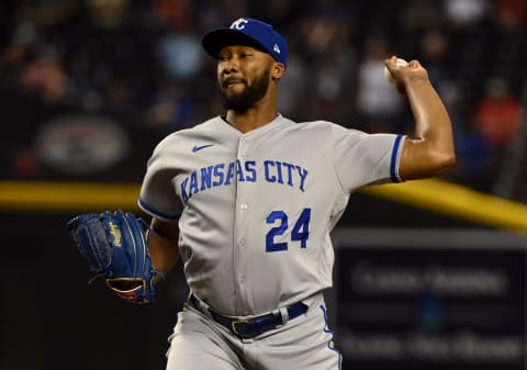 Amir Garrett #24 of the Kansas City Royals (Photo by Norm Hall/Getty Images)