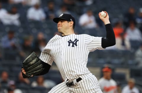 NEW YORK, NEW YORK - MAY 24: Jordan Montgomery #47 of the New York Yankees pitches against the Baltimore Orioles during their game at Yankee Stadium on May 24, 2022 in New York City. (Photo by Al Bello/Getty Images)