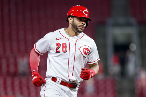 Tommy Pham #28 of the Cincinnati Reds (Photo by Dylan Buell/Getty Images)