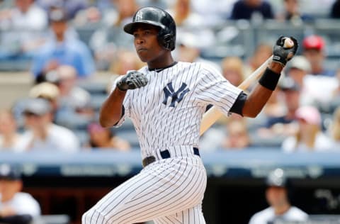 NEW YORK, NY - MAY 18: (NEW YORK DAILIES OUT) Alfonso Soriano #12 of the New York Yankees in action against the Pittsburgh Pirates at Yankee Stadium on May 18, 2014 in the Bronx borough of New York City. The Yankees defeated the Pirates 4-3. (Photo by Jim McIsaac/Getty Images)