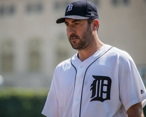 Starting pitcher Justin Verlander #35 of the Detroit Tigers (Photo by Dave Reginek/Getty Images)